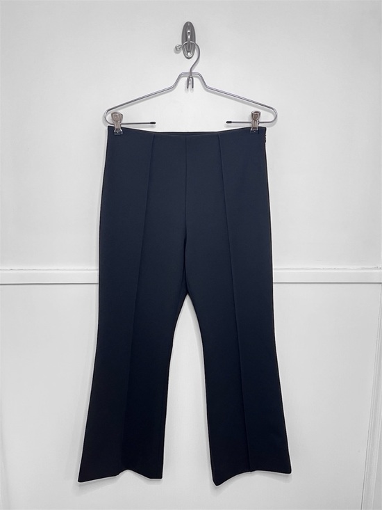ATM Anthony Thomas Melillo Kick Flare Pin Tuck Ponte High Waist Black Pant